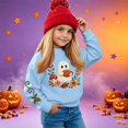 thumbnail image 2 of Girls Halloween Graphic Sweatshirt Kids Casual Crewneck Pullover Long Sleeve Printed Fall Sweatshirt for Toddler and Youth, 2 of 6