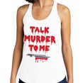 thumbnail image 2 of Talk Murder to Me Tank Top Fitted Racerback Women's Large Heather Grey, 2 of 5