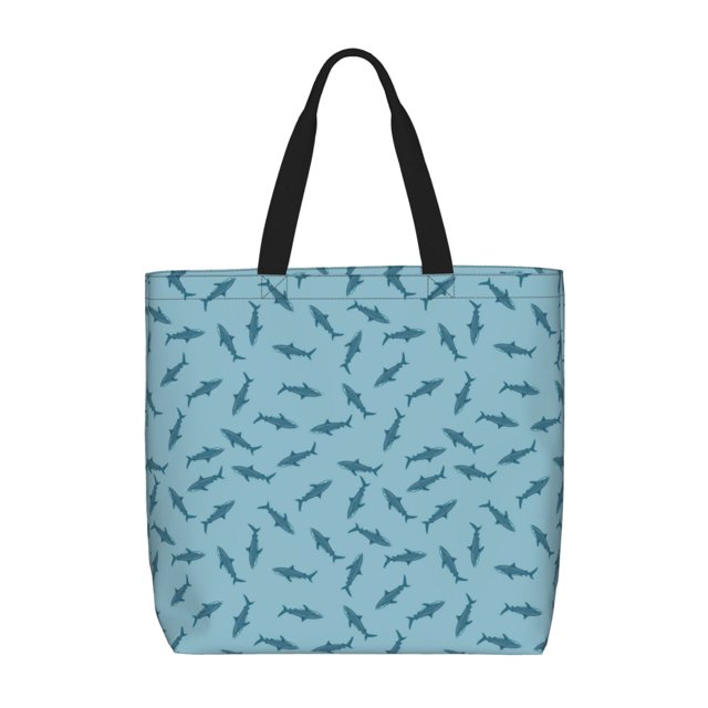 Easygdp Cute Shark Bolsa Tote para Mujer, Bolso de Hombro para Trabajo, Playa, Viajes, Compras y Supermercado