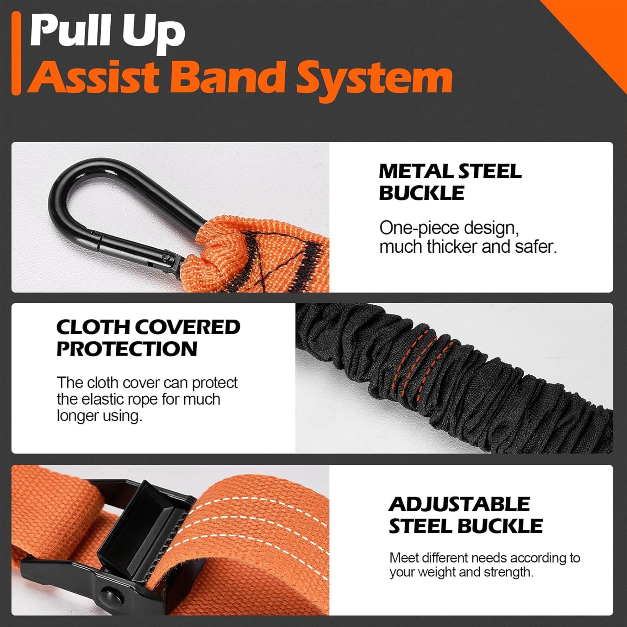 WQQQW Pull Up Assistance Bands 75-300lbs, Resistance Band for Pull Up Bar Bands