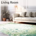 thumbnail image 2 of ODIKA 4'x6' Machine Washable Non-Slip Area Rug, Mint Meadow Touch Accent Serene Green Hues High Traffic Rug, White, 90147, 2 of 7