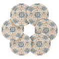 thumbnail image 2 of 6 Pcs Drink Coasters with Holder 3.94in Woven Coasters for Drinks Elegant and Timeless Blue Flower Coaster Set for Protection Table, 2 of 7