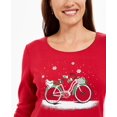 thumbnail image 2 of Karen Scott Women's Snow Bike Cotton Top Bright Red Size Small, 2 of 4