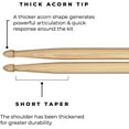 thumbnail image 3 of Meinl Stick and Brush Heavy 5B Hickory Wood Tip Drumsticks, 3 of 7