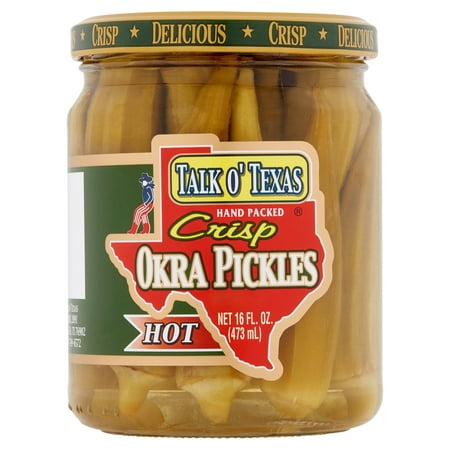 (2 Pack) Talk O' Texas Crisp Hot Okra Pickles, 16 fl