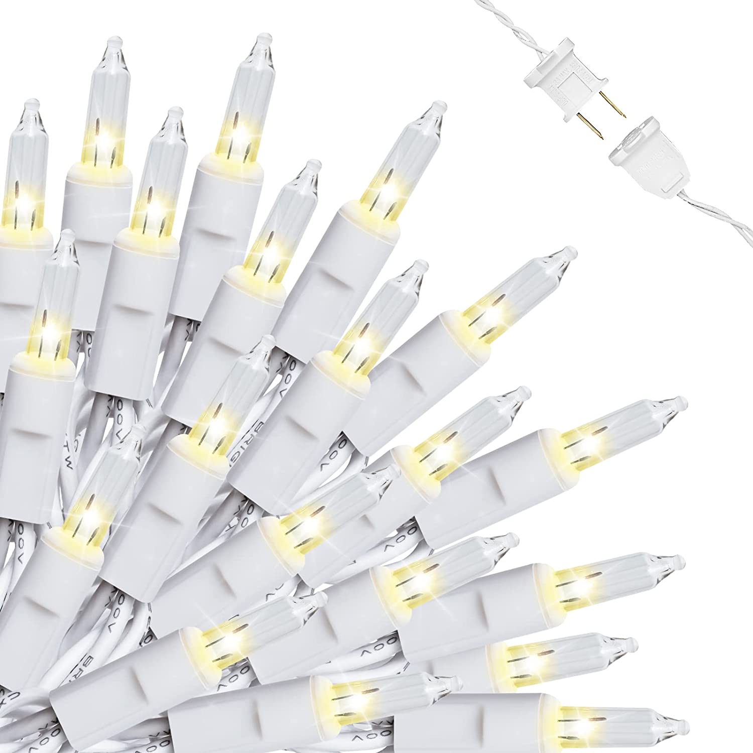 White Christmas String Light 21FT Bright 100 Count (White)