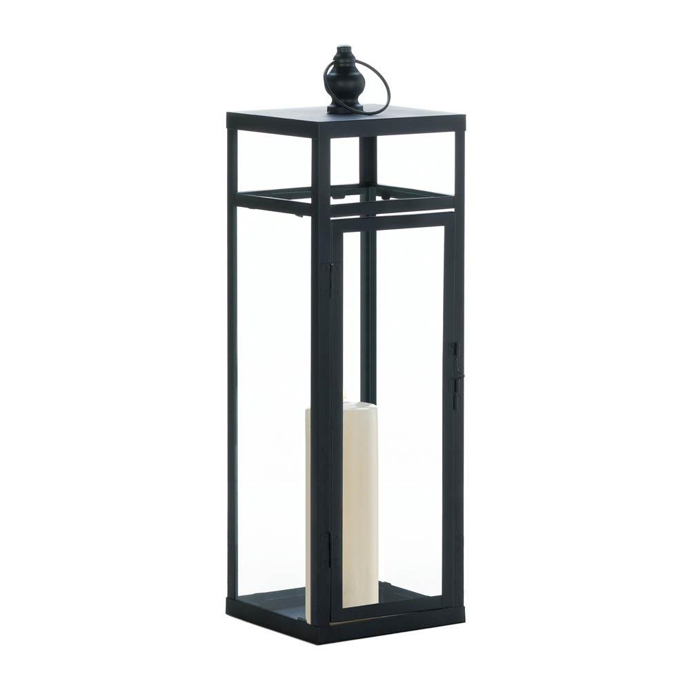 Lantern Candles, Black Dramatic Geometry Outdoor Modern Candle Table