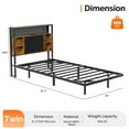 thumbnail image 5 of Zimtown Twin Floating Bed Frame, Platform Bed with Charging Station, No Box Spring Needed, Black, 5 of 10