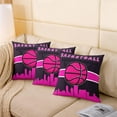 thumbnail image 4 of Ball Game Pillow Covers 18x18 Inch, Set of 2 Basketball Throw Pillow Covers for Kids Boys Girls Teens, Modern Balls Player Cushion Covers Sport Decorative Accent Pillow Cases, Pink Black, 4 of 6