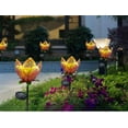 thumbnail image 4 of LINLIN Solar Flower Lights Outdoor Garden, 2 Pack Iron Solar Flowers Solar Garden Stake Lamps Waterproof Decorative Lights for Lawn, 4 of 8
