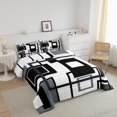 thumbnail image 2 of Erosebridal Black White And Grey Comforter Set King For Adults Men,Abstract Geometric Bedding Set Geometry Square Striped Down Comforter Simple Lines Quilt Duvet 2 Pillow Cases Modern Bedroom Decor, 2 of 6