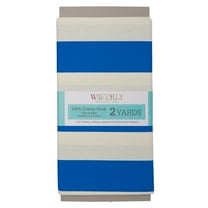 Waverly Inspirations 2 Yard Cut 100% Cotton Duck Print Fabric Stripe Blue, 45" Wide for Quilting & Sewing