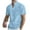 Light Blue, variant on Taqqpue Men's Summer Shirts Lightweight Casual Button Solid Short Sleeve T-Shirts Banded Collared Tee Tops with Pocket