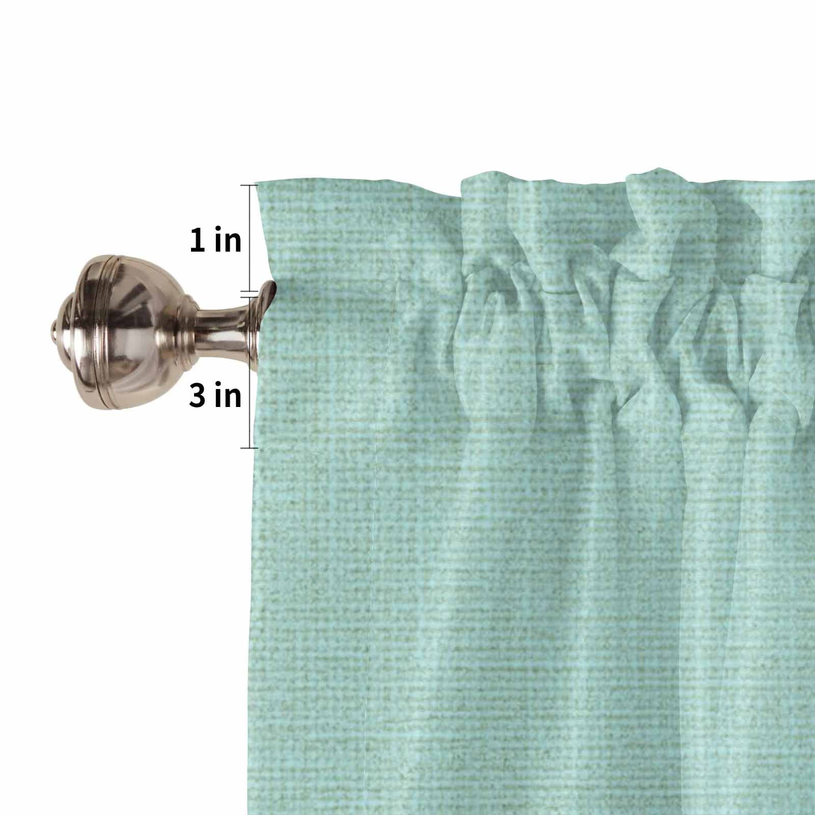 Mint Green Kitchen Curtains Valances and Tiers Solid Color Retro Linen Tier Curtains and Valance Rod Pocket Valance Curtains Set for Kitchen Bathroom Small Windows 27.5"W x 24"L, 3pcs