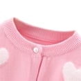 thumbnail image 4 of SYNPOS 2-7T Kid Girls Long Sleeve Jacquard Knit Cardigan with Peal Button, 4 of 10