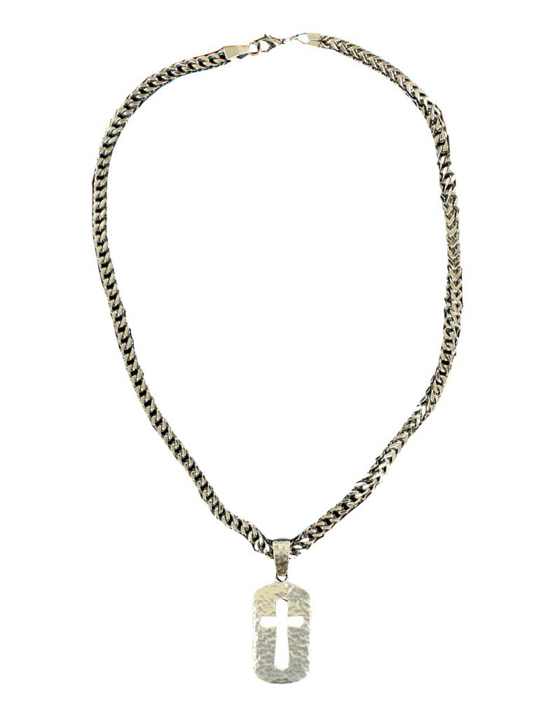 Western Jewelry Mens Necklace Hammered Cross 24 32114 - Walmart.com