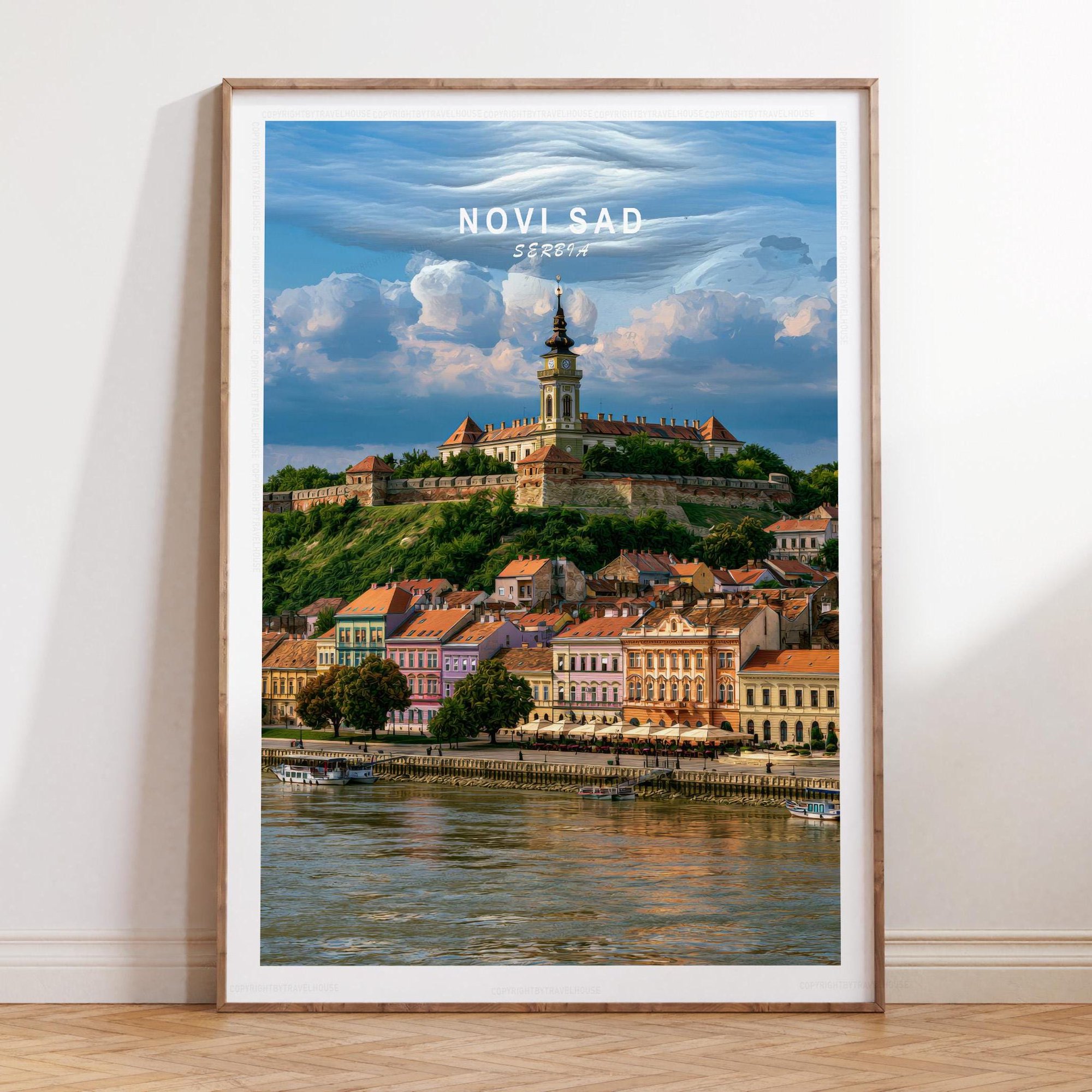 Travel City Novi Sad Serbia Decorative Wall Art Poster , Poster Print Only