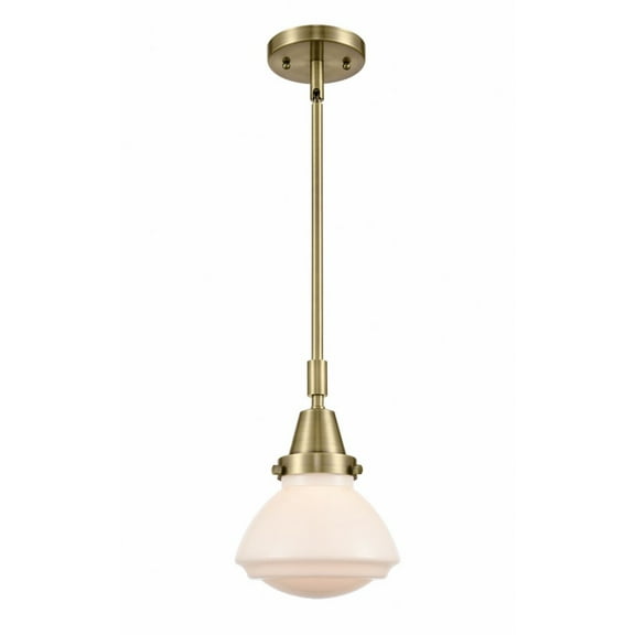 447-1S-AB-G321 Innovations Lighting Olean - 1 Light Stem Hung Mini Pendant In Industrial Style-8.88 Inches Tall and 6.75 Inches Wide-Antique Brass