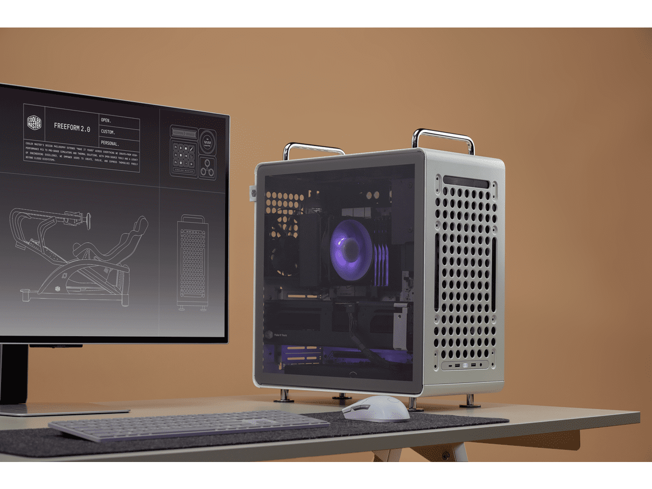 Cooler Master QUBE 540 High-Airflow ATX Mid-Tower Case, 415mm GPU Clearance Max, Designed Ready RTX 5090|RX 9070 XT, Tempered Glass, Modular & Customizable Design, Reversible I/O Panel - Moonstone