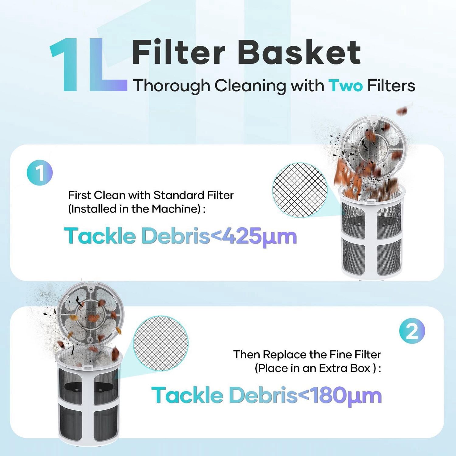 Aiper Pilot V2 Aspirateur de piscine portable rechargeable, pour piscines gonflables hors sol, jacuzzis, fonctionne avec les perches de piscine