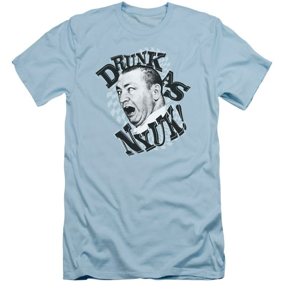 Three Stooges Drunk S/S Adult 30/1 T-Shirt Light Blue