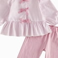 thumbnail image 4 of TOWED22 2Pcs Set Infant Baby Girl Fall Clothes Cute Graphic Long Sleeve Crewneck Sweatshirt+Joggers Pants Winter Outfit Set,Pink,6-12 M, 4 of 4