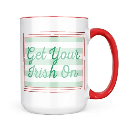 

Christmas Cookie Tin Get Your Irish On St. Patrick s Day Simple Light Green Stripes Mug gift for Coffee Tea lovers