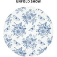 thumbnail image 5 of Spring Floral Tablecloth Round 60 Inch Ruitic Butterfly Table Cloth Waterproof Fabric Farmhouse Blue White Flower Tablecloths Decorative for Holiday Home Party Wedding Picnic, 5 of 6