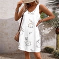 thumbnail image 2 of Vestido de Verano Casual sin Mangas Largo, Color Sólido Mezcla de Lino de Algodón para la Moda de las Mujeres, 2 of 5