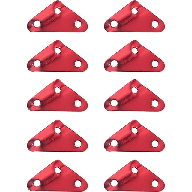 Jinsinto Triangle Tent Rope Fastener 10PCS Red Aluminium Alloy Triangle Tent Cord Adjuster Wind Stopper Tightener Hook Buckle Tensioner