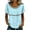 Light Blue, variant on Womens T Shirts Solid Short Sleeve Crewneck Hollow Yoke Top Tees for Women Light Blue M