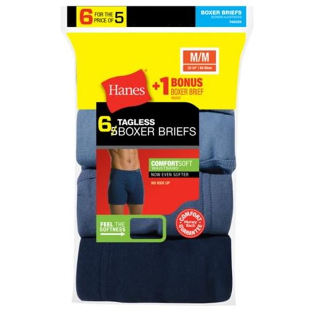 Hanes Men`s TAGLESS Boxer Briefs with ComfortSoft Waistband, XL
