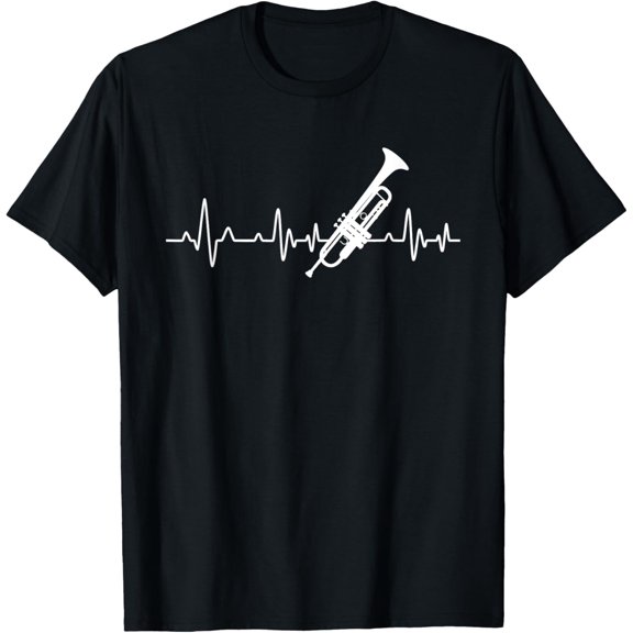 Trumpet Heartbeat - Trumpeter Music Brass Instrument Lover T-Shirt mens t shirt,black,women,funny,misfits,men,journey
