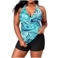 thumbnail image 1 of RXMEKW Plus Size Swim Top for Women with Built-In Bralette, Adjustable Straps and Split Back Design, Matching Bottoms Included, for Beach and Pool, 1 of 7