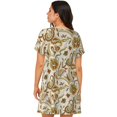 thumbnail image 3 of Horeoi Indian Paisley Print Women's Short-sleeved Nightdress Breathable Cotton-like Material Loose A-line Knee-length, 3 of 6