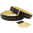 thumbnail image 2 of Medium 17''- 21'' Soft Genuine Leather Star Padded Dog Puppy Collar  60AA201BR, 2 of 2