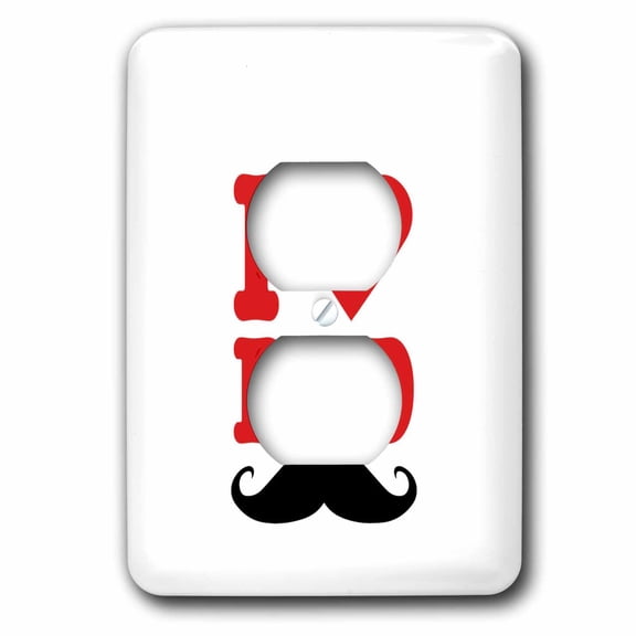 3dRose, I Love Dad Mustache - Fun Lovable Art, 2 plug outlet cover