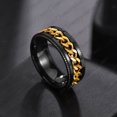 thumbnail image 3 of Stainless Steel Rings Cool Black Spinner Chain Ring for Men Tire Texture Rotatable Links Punk Male Anel WG00076-01 11, 3 of 6