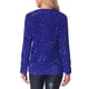 thumbnail image 3 of Blazer de lentejuelas de manga larga abierta para mujer INSPIRE CHIC, fiesta disco, XS, azul, 3 of 6