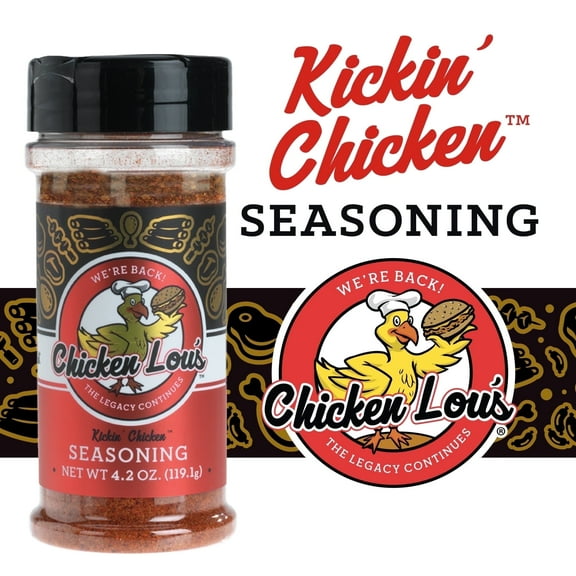 Chicken Lou's Kickin Chicken Seasoning| Dressing & Marinade - Perfect for Grilling, BBQ Rub & Seasoning, Gluten-free & Sugar-free| 4.2 oz
