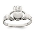 thumbnail image 3 of 925 Sterling Silver Solid Claddagh Ring Size 7, 3 of 7