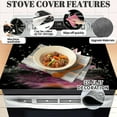 thumbnail image 3 of Lotus Stove Cover, Black Non Slip Kitchen Electric Stove Pad Washable 20x28inch, Heat Resist Gas Range Mat Induction Kitchen Decor Cooktop Protector Pad, 1Pc, 3 of 9