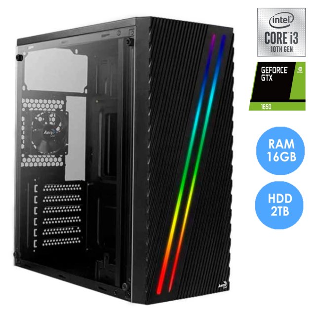 PC CPU gamer armado I3 10100f Intel Disco duro 2TB 16GB RAM Nvidia GTX 1650 80+