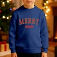thumbnail image 2 of SUXIAN Boys Long Sleeve Crewneck Print Sweatshirt Soft Lined Thermal Pullover Top for Kids Winter Holiday Casual Wear with Boys Sweatshirts #2_Navy 3-4 Years, 2 of 5