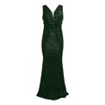 thumbnail image 3 of Lovskoo Wedding Guest Dresses for Women Evening Gown Trendy Sequin Slip Dress Sparkly Glitter Party Club Long Wrap Evening Formal Cocktail Dresses 2023 Olive Green, 3 of 3