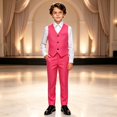 thumbnail image 4 of Ruyang Teen Boys Formal Suit V-Neck Vest Long Sleeve Shirt Dress Pants Sets Kids Slim Fit Suit for Wedding Graduation Dress Up, 4 of 4