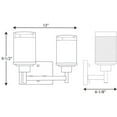 thumbnail image 2 of Alexa Collection Two-Light Brushed Nickel Etched Linen With Clear Edge Glass Modern Bath Vanity Light, 2 of 6