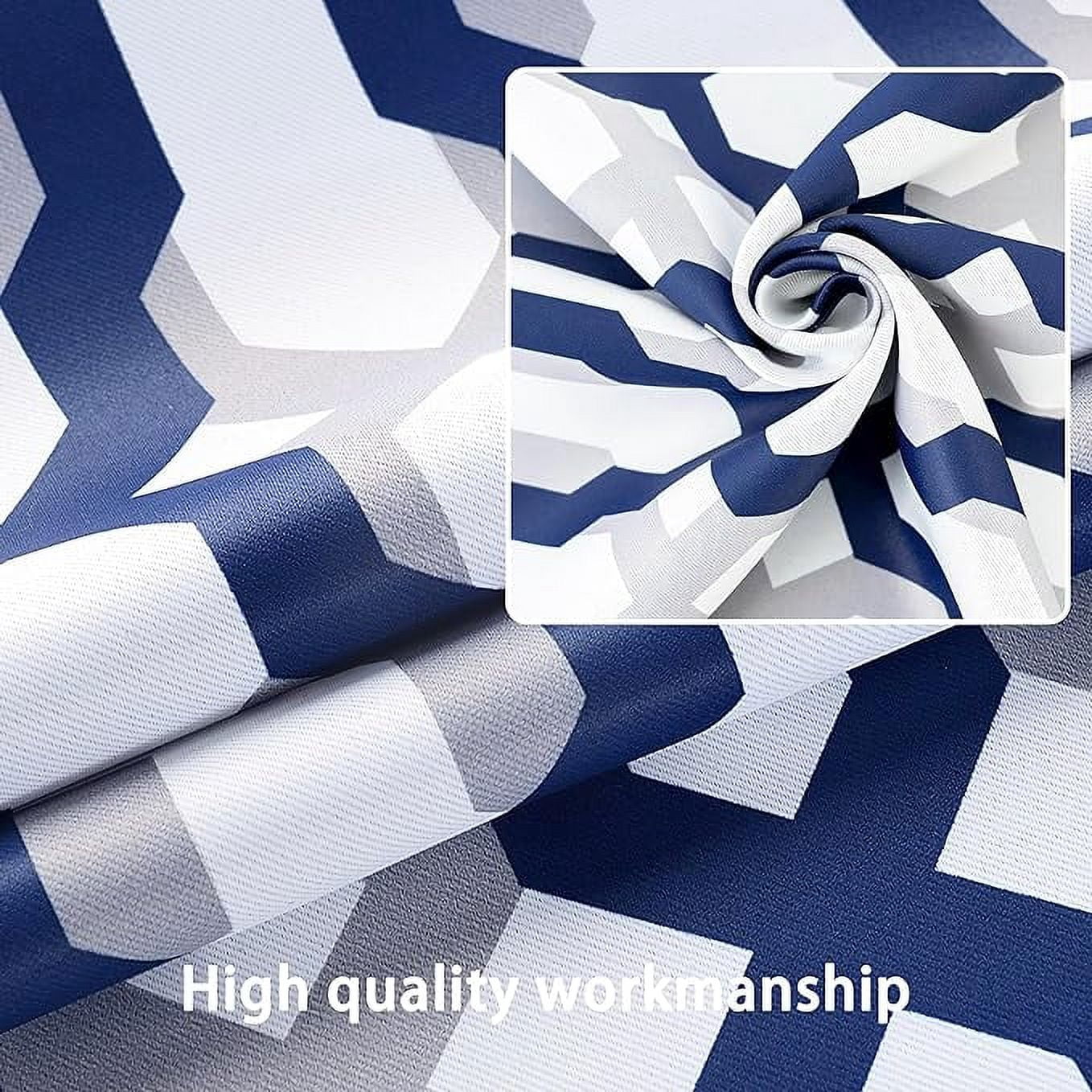 DriftAway Mason Thermal Blackout Grommet Window Curtains Geometric Trellis Pattern 2 Panels 54"L x 52"W Navy