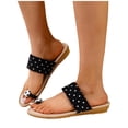 thumbnail image 4 of Sandals Women Women's Fashionable And Versatile Plus-Size Flops With Decorative Polka Dots for Spring And Summer Trendy And Comfortable Slippers Black 43, 4 of 9