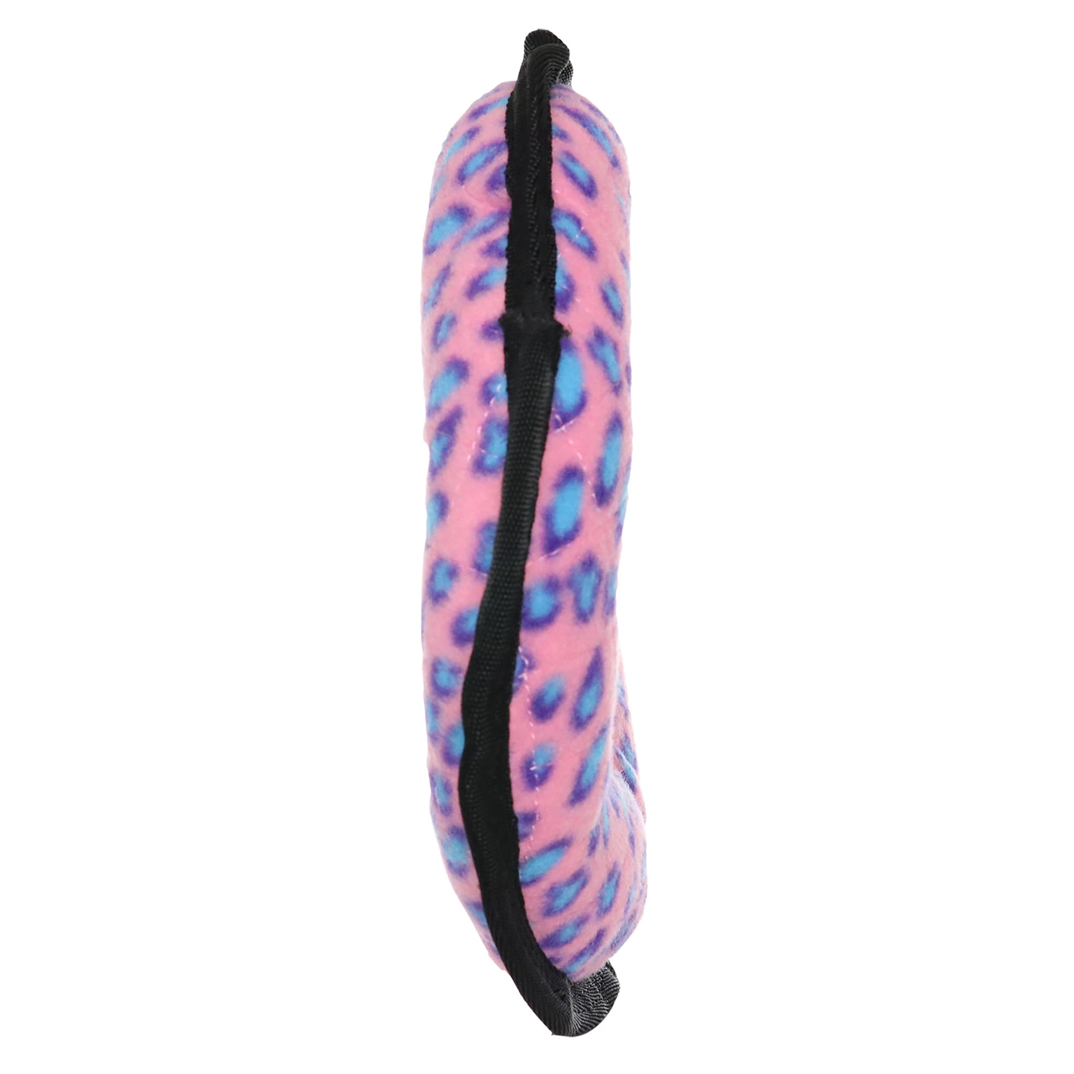 Tuffy Ultimate Ring Pink Leopard Durable Plush Squeaky Dog Toy